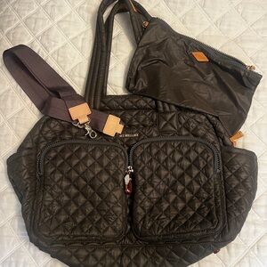 MZ Wallace NWOT Grey/Brown Quilted Duffel Bag (Nik)
